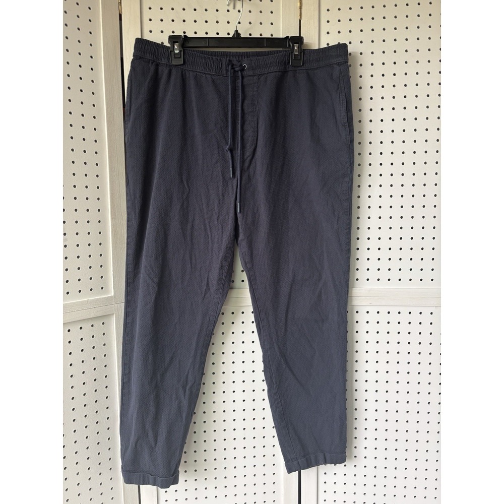 VRST Easy Menswear Pants XL Blue‎ Pull On Drawstring Cotton Stretch Tapered Leg